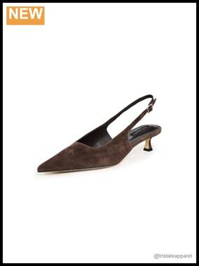 Tony Bianco Suede Slingback Kitten Heel Pointed Toe Pump